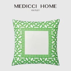 Medicci Home Retro Green Zanzibar Trellis Decorative Cushion Cover Urban American Luxury Geometric Pillowcase For Couch Sofa Bed