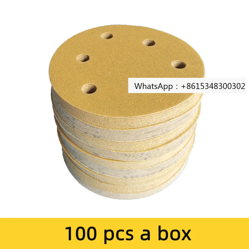 3m 236u 5 Inch 6 Hole Sandpaper 125mm Disc Flocking Round Pneumatic Sanding Machine Polishing Pad