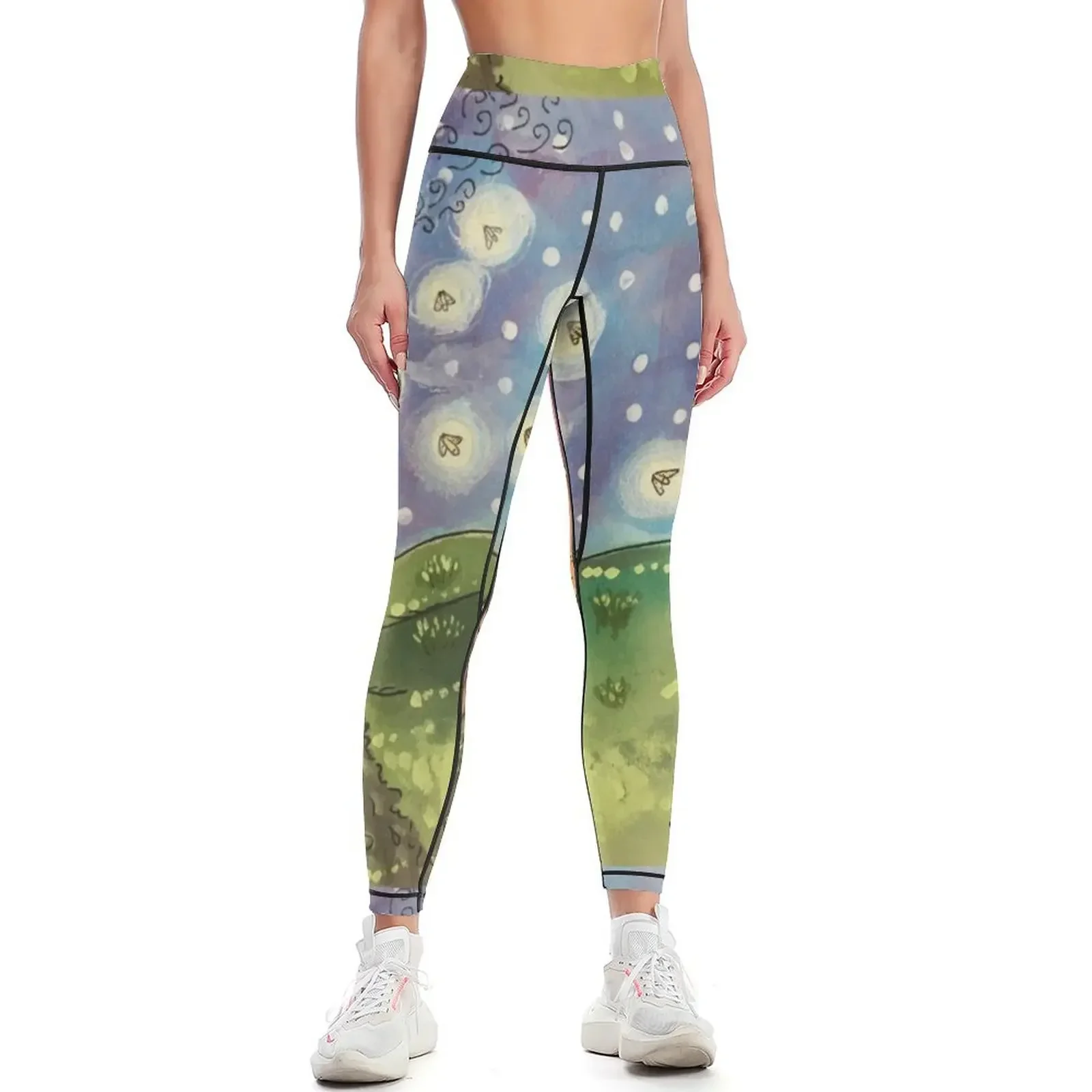 

Mushroom House and Fireflies Leggings Fitness's gym clothes Sports pants for Clothing fitness sport legging Womens Leggings