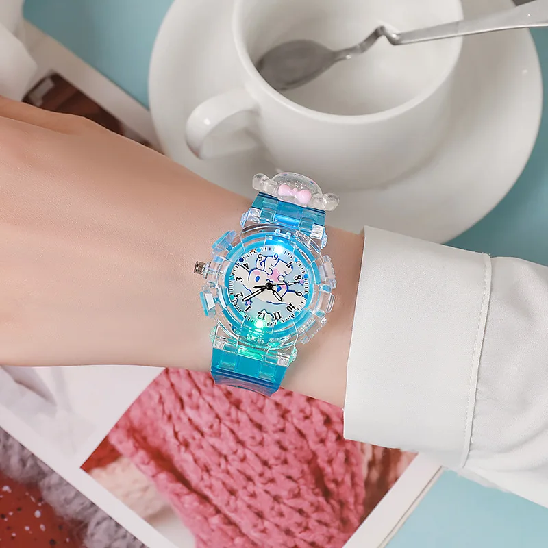 Sanrio Keroppi Children's Glowing Electronic Watch Girl's Primary Student Middle School Student Cartoon Character Quartz Pointer
