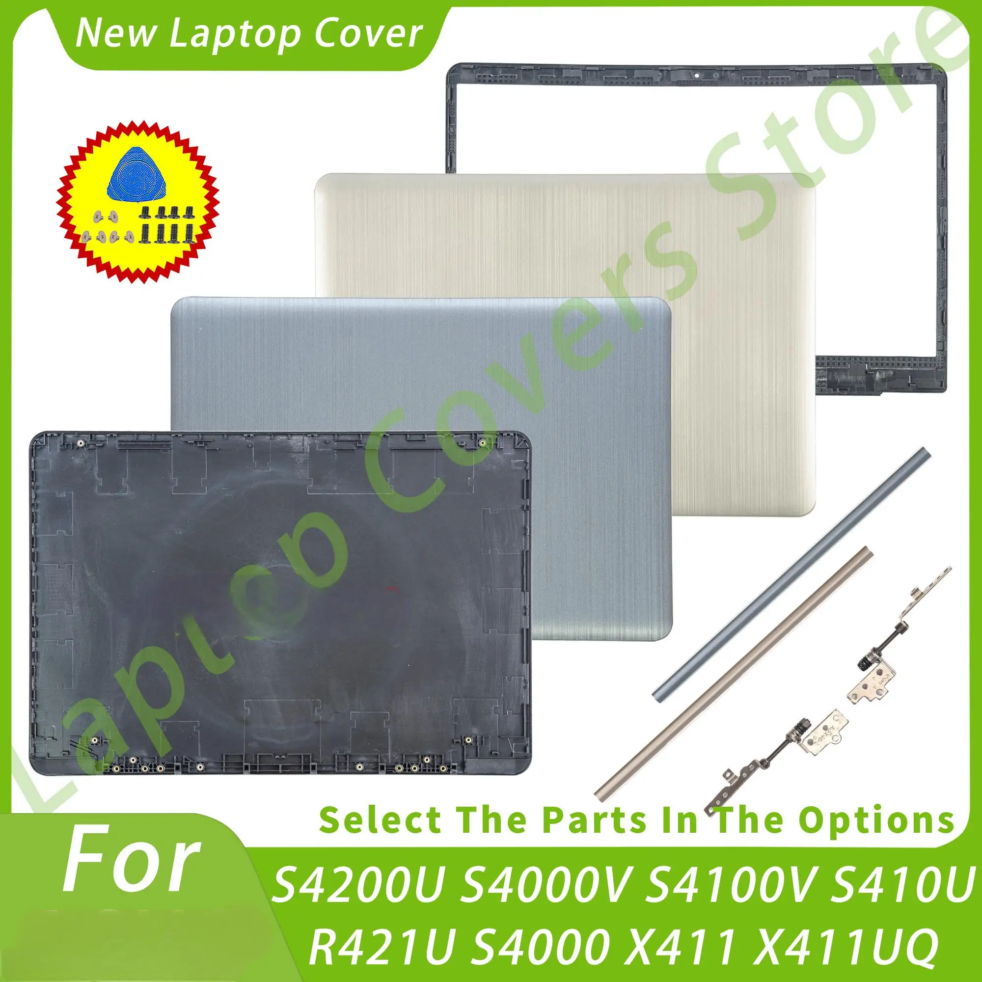 

Top Screen Covers For S410U S4200U S4000V S4100V X411 R421U LCD Back Cover Bezel Hinge Cover Laptop Parts Replace Plastic