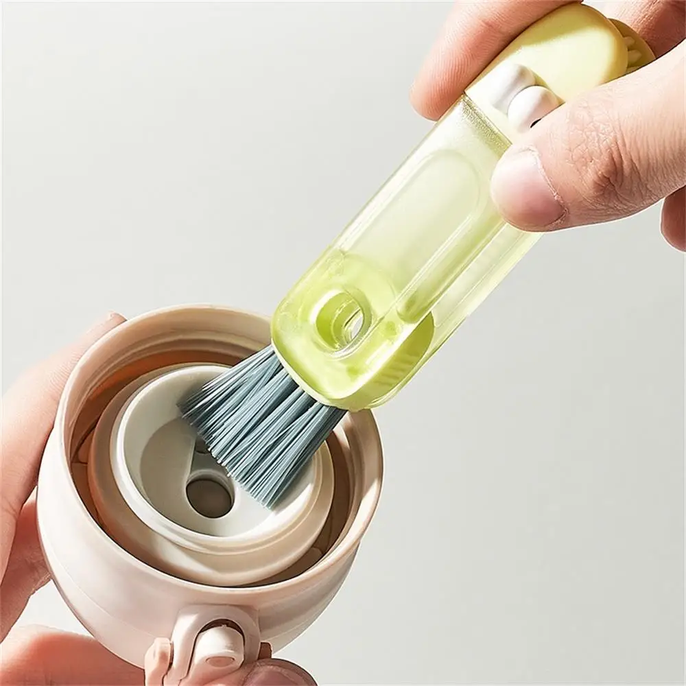 4 In 1 Bottle Gap Cleaner Brush Multifunctional Cup Cleaning Brushes Water Bottles Clean Tool Mini Silicone U-shaped