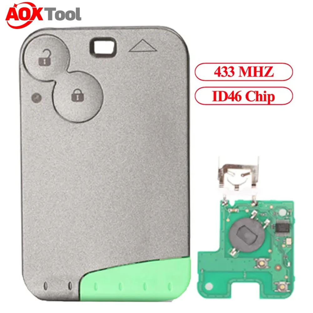 

AOKTOOL 2B Smart Control Card 433Mhz PCF7947 ID46 Chip For Renault Espace Laguna Velsatis 2001-2006 Remote Transponder Car Key