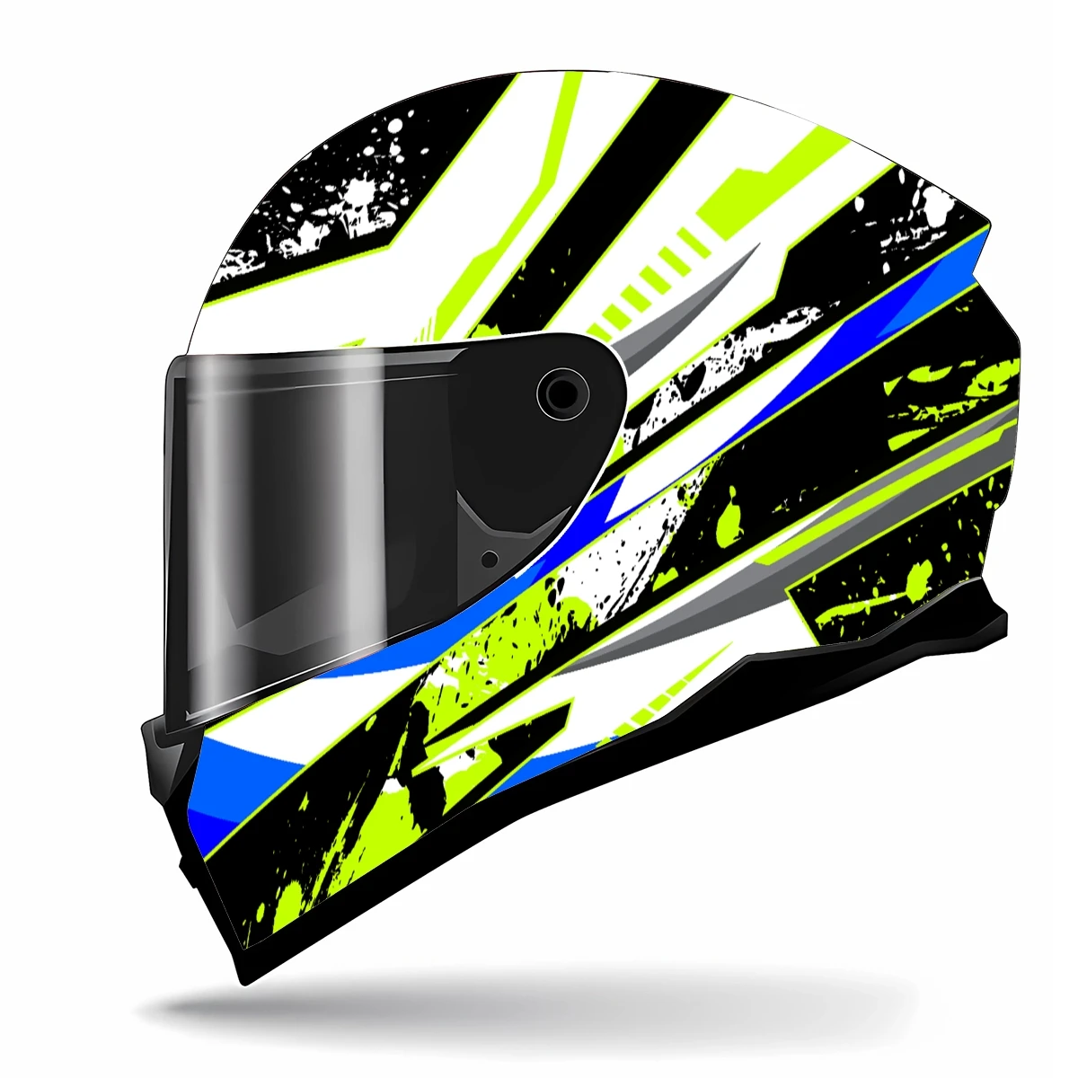 Green ink stripes pattern Motorcycle Helmet Stickers Self Adhesive Racing Custom Helmet Decal Wrap Vinyl Decal Stickers