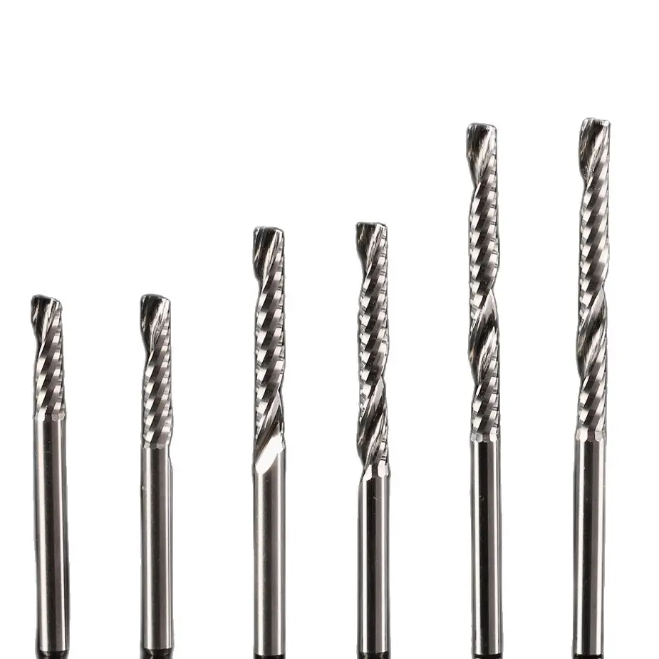 

Weitol N 5 pcs 3.175 mm Single Flute Bit Carbide End Mill Set, CNC Router End Mills for Acrylic cutting bit