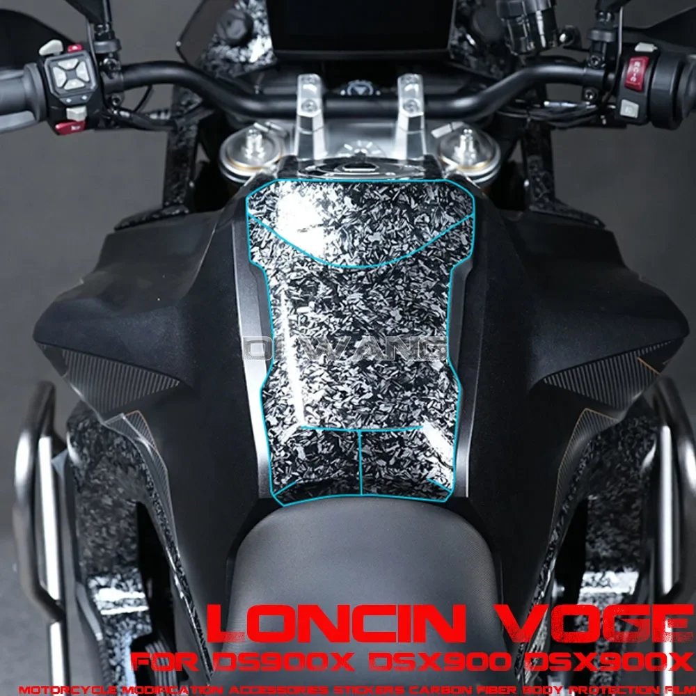 Motorcycle Modification Accessories Stickers Carbon Fiber Body Protection Film FOR Loncin VOGE DS900X DSX900 DSX900X