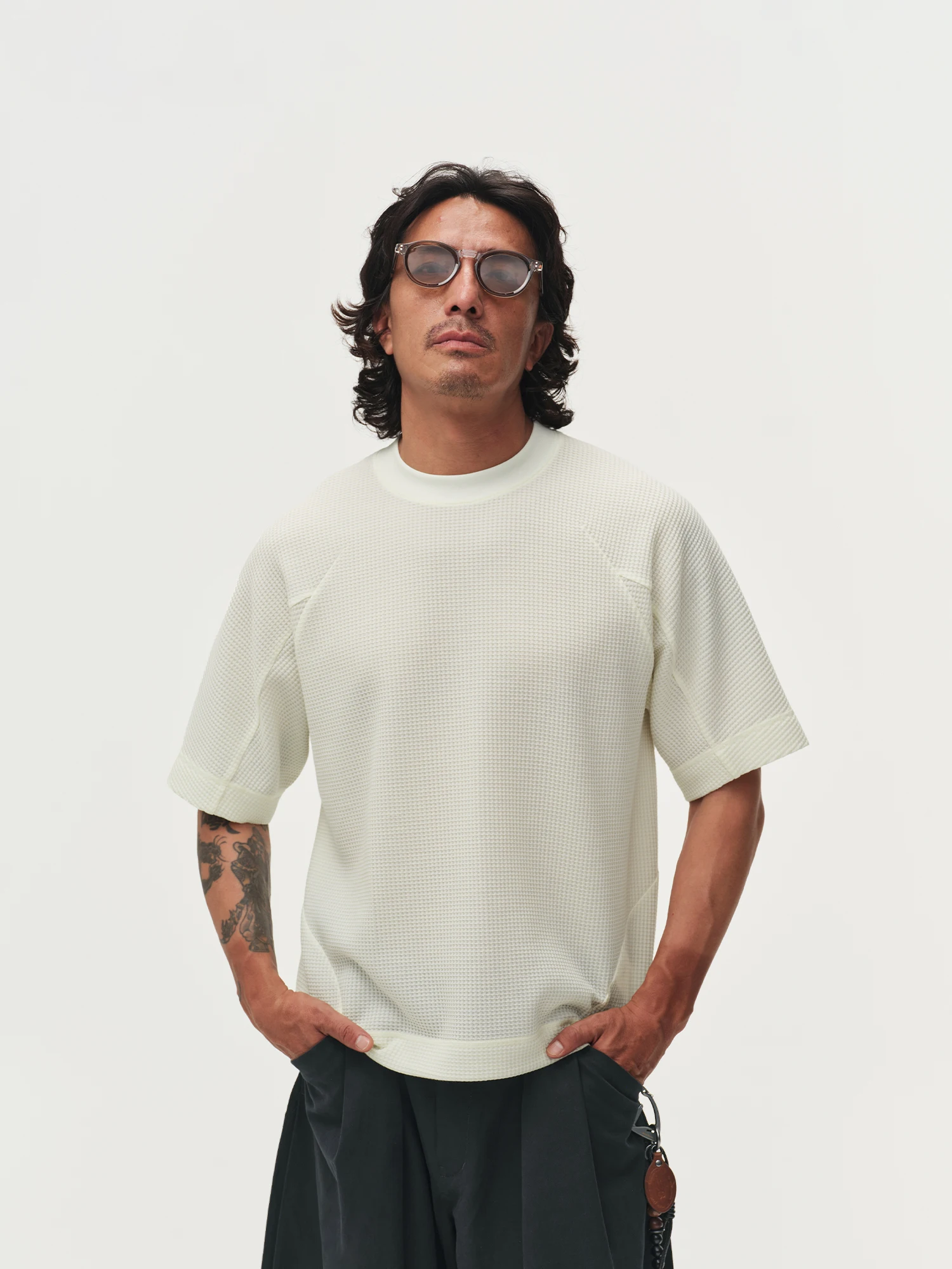 Blue Ridge Woolen round Neck Overhead T-Shirt Casual Breathable Five-Point Short Sleeve Men's Outdoor Leisure Polyester Fiber