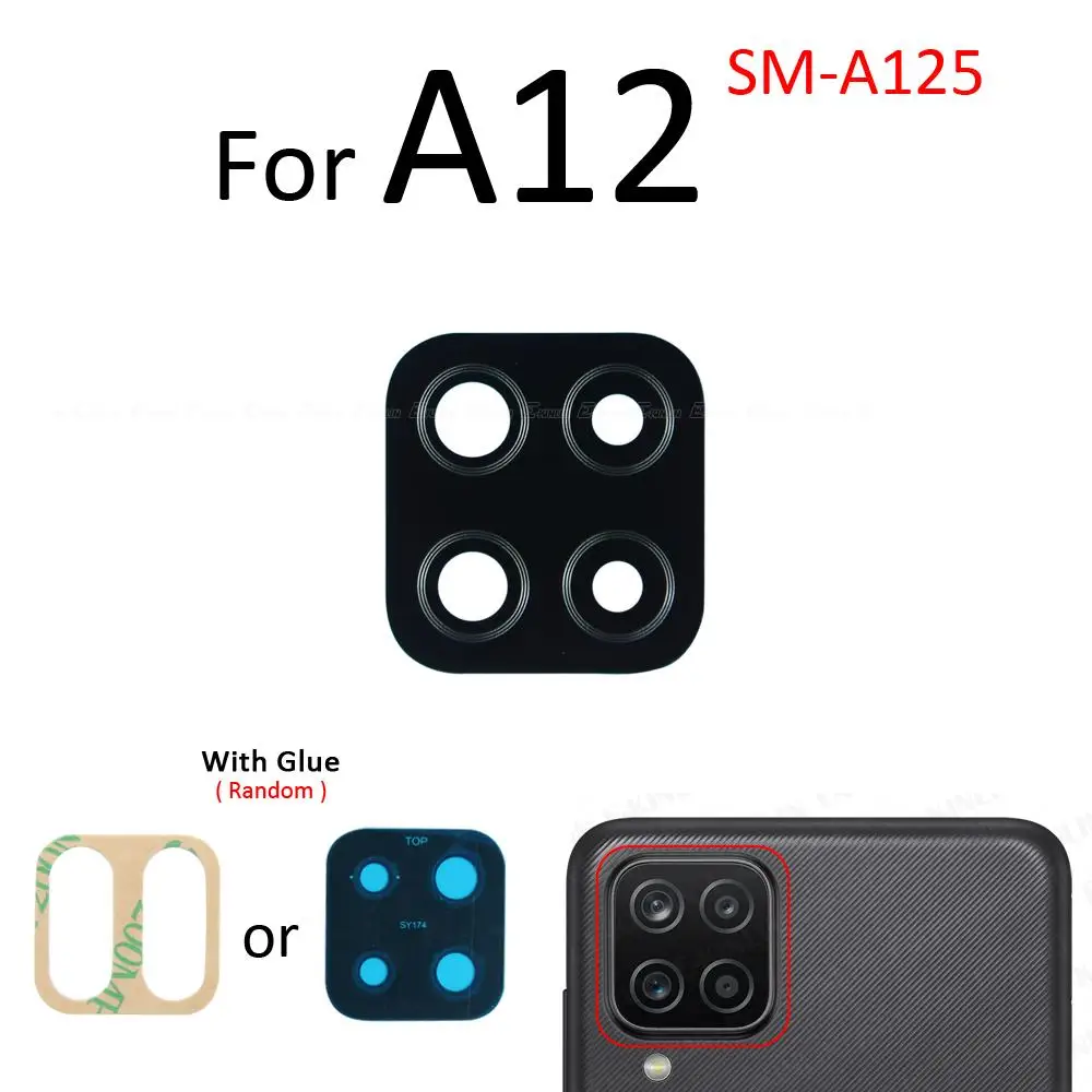 Rear Camera Lens With Glue Sticker For Samsung Galaxy A02 A12 A22 A32 A42 A52 A72 A33 A53 A73 5G 4G Back Camera Glass Parts