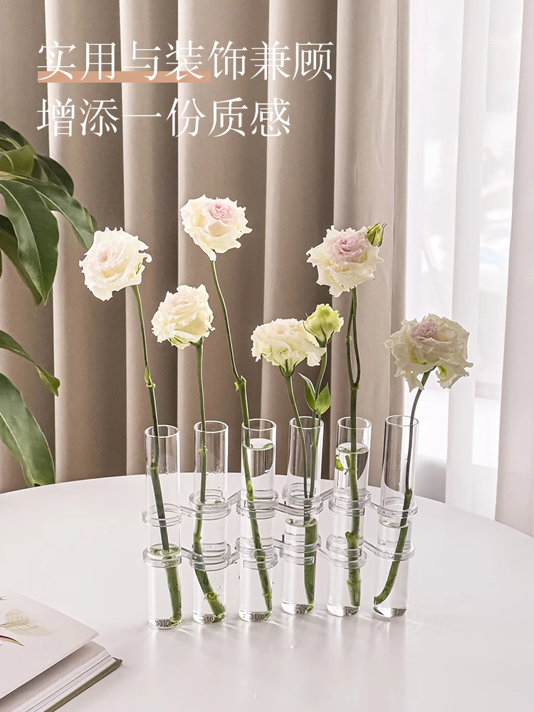 Transparent Test Tube Vase Small Glass Hydroponic Flower Pot Vase Decoration Flower