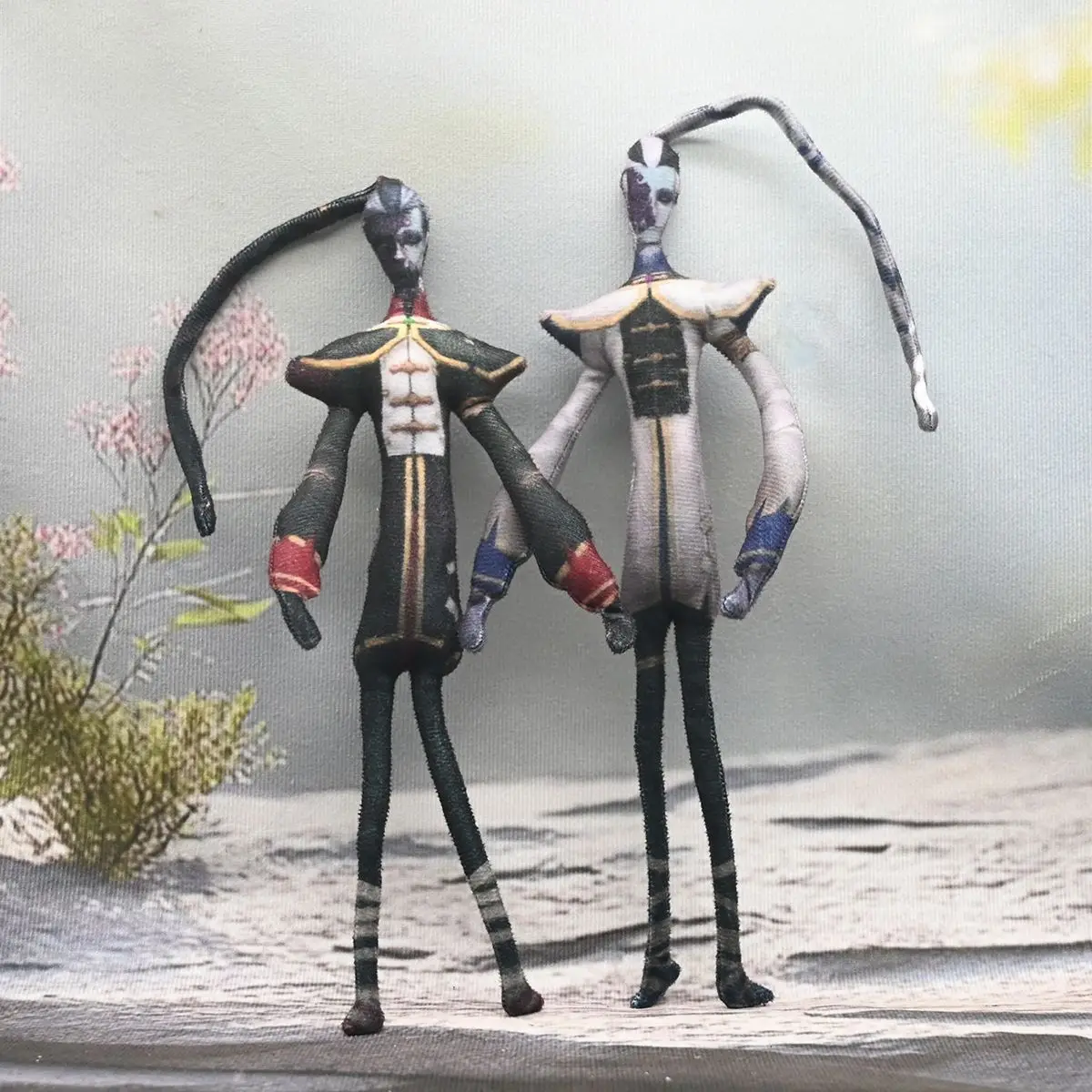 الحرس الأبيض الأسود الحرس الهوية الخامس P-Plush 11 بوصة الدمى تأثيري الجسم سلك الهيكل العظمي عمل محشوة الدمى اكسسوارات حلية