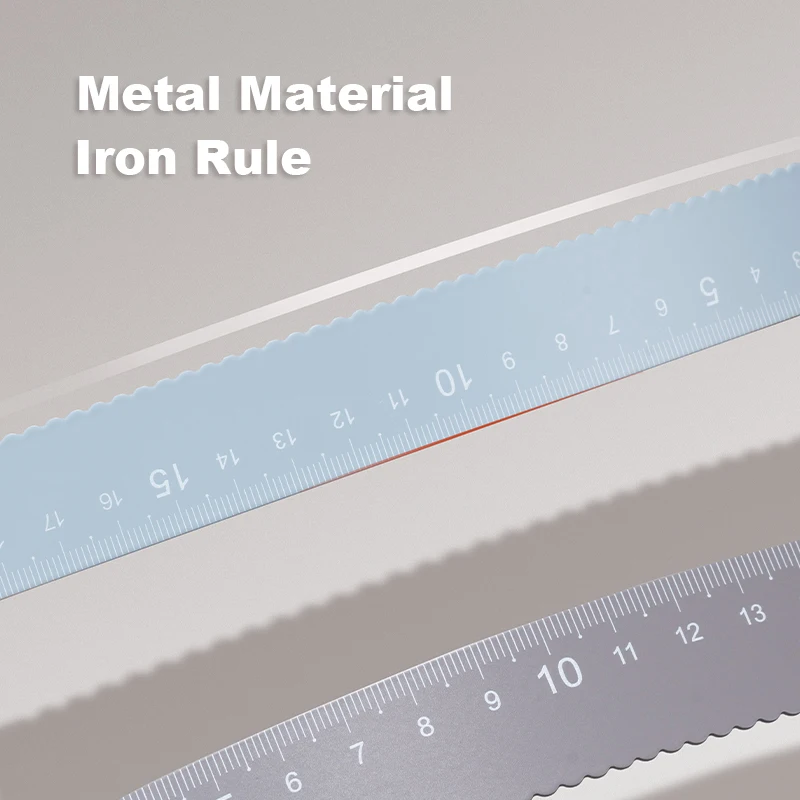 Deli 4pcs Metal Ruler for School Kids Measure Drawing Multi-Function Rulers Straight Protractor Triangular Rulers Set