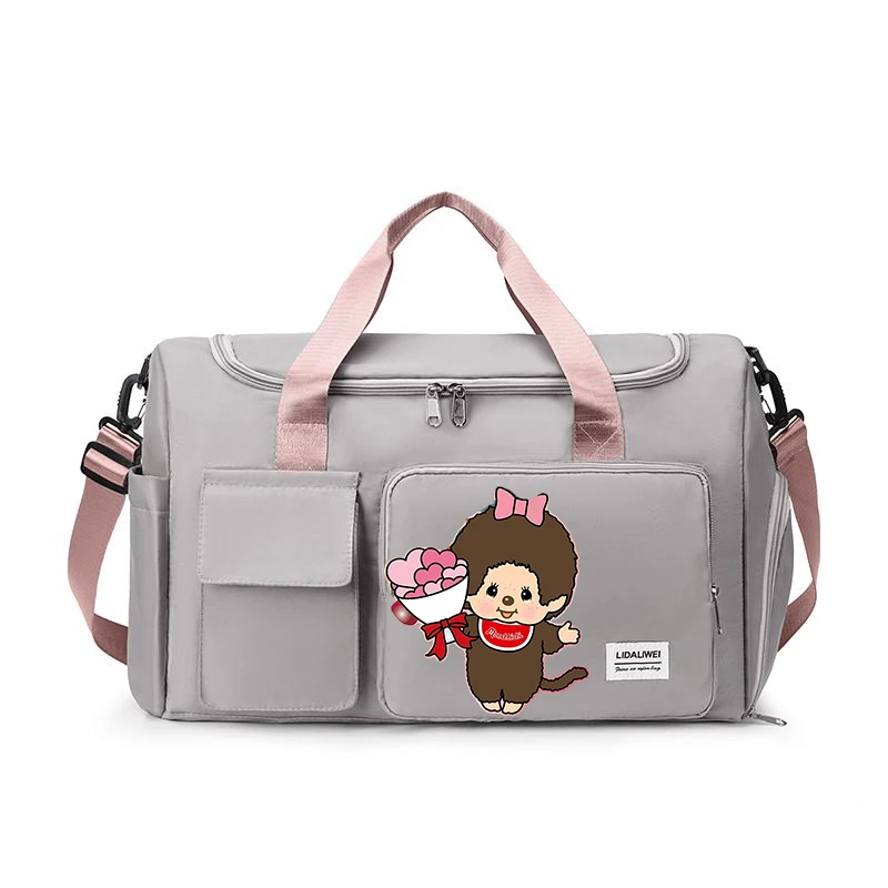 MONCHHICHI  Women Travel Bag Kawaii Cartoon Men Waterproof Gym Sport Bag Fitness Handbag for Men Storage Bag Shoulder Bag Gift view 5