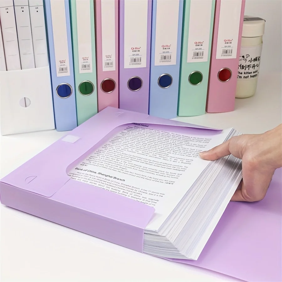 1 قطعة صندوق مجلد ملفات A4 قابل للتوسيع، ظهر عريض 35 مم، مادة PP، إغلاق آمن مع شريط لاصق، تخزين منظم المستندات #1