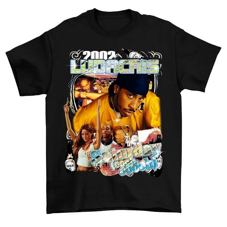 Ludacris 2002 Tour Heavy Cotton Black All Size Unisex Shirt J806 Luxury oversizedvintage  oversized High quality brand