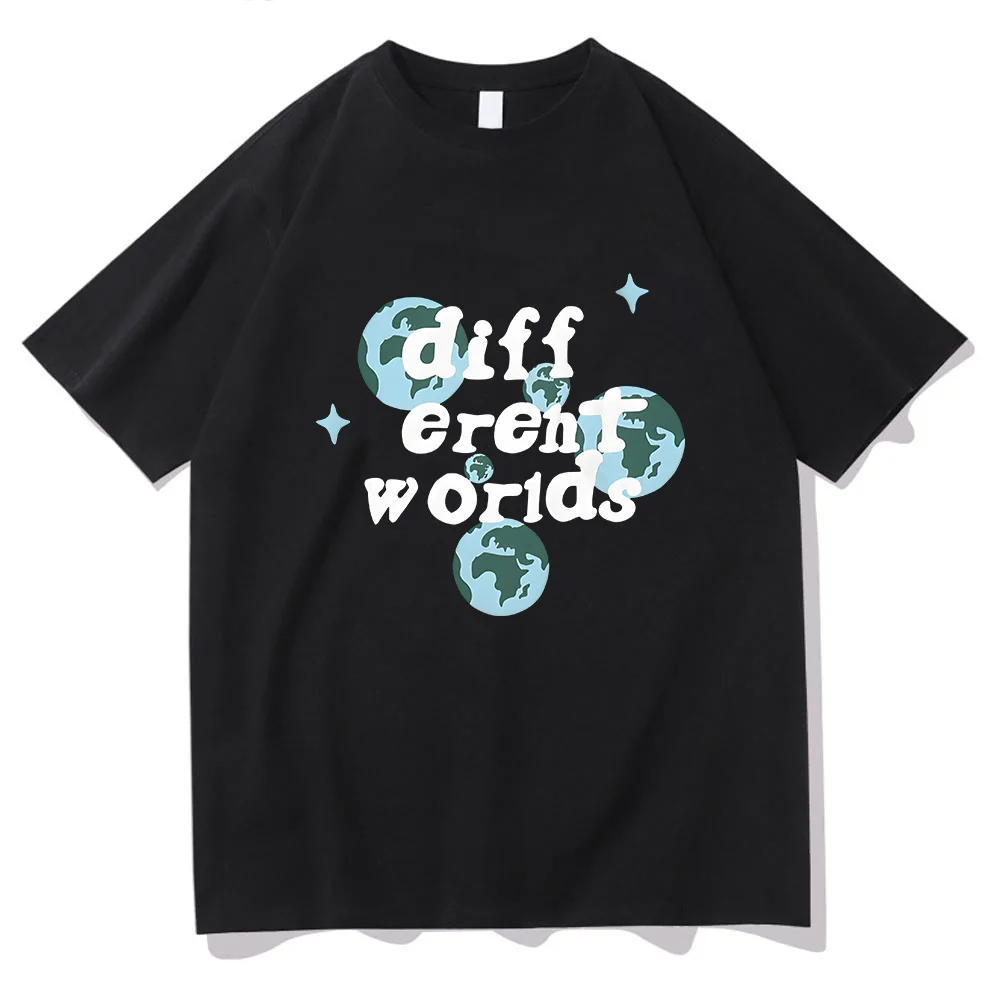 Camisetas de "Lost In Space Planet" para mujer, 100% de algodón, ligeras, elásticas, estilo coreano, estética Harajuku, cuello redondo