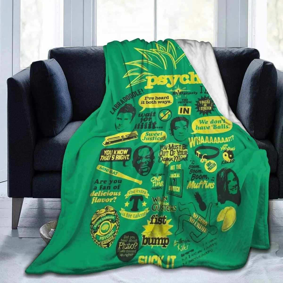 Cool Psych Pineapple Quote Mash Up Blanket Super Soft Light Weight Luxurious Warm Cozy for Bed Couch Chair Living Room Blanket