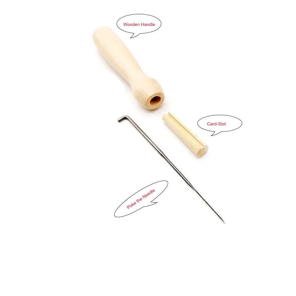 Needle Felting Kit With Wood Handle Needle Felting Tool 3 Sizes 18 Pcs Felting Needles Finger Protector For DIY Sewing