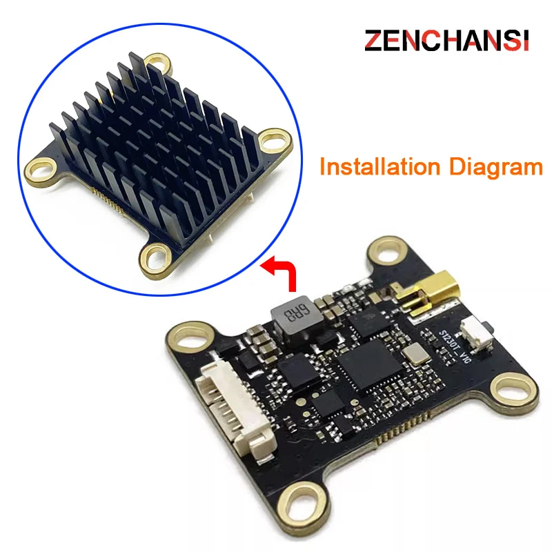 SLONWAKE 5,8 Ghz 48CH 1,6 W transmisor VTX de alta potencia 1600 mW transmisión en tiempo real de señal analógica ajustable, UAV de ala fija RC