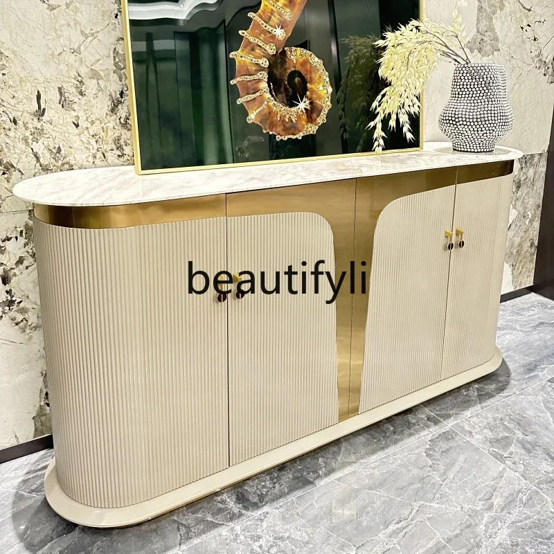 

zqItalian side cabinet modern light luxury simple door entry living room entrance table multi-functional side cabinet