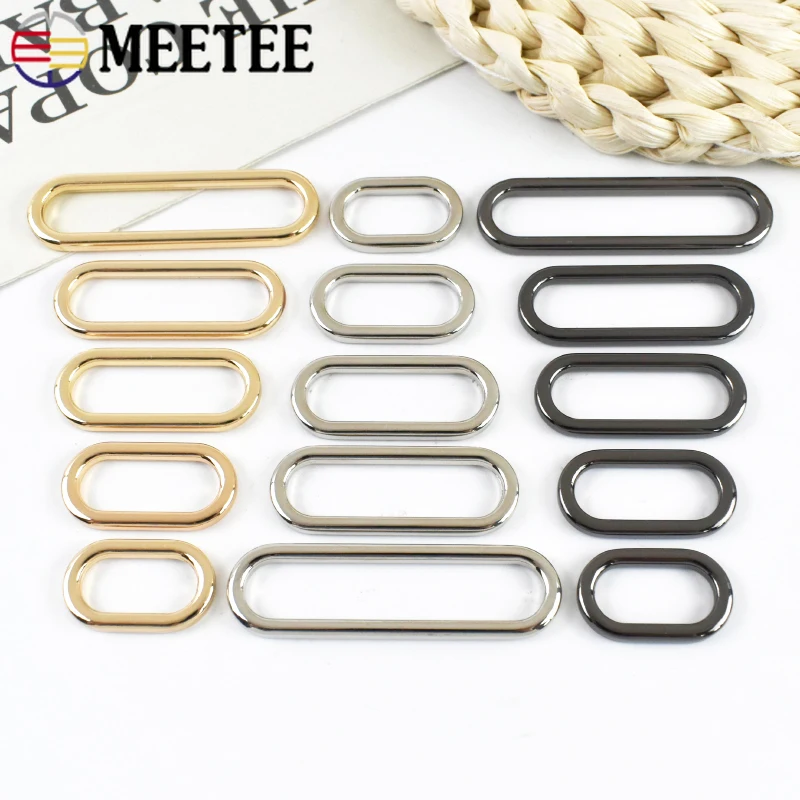 

10/20Pcs 20-50mm Metal Buckles Oval Ring Bag Strap Connect Loop Clasp Webbing Belt Adjust Rings Buckle Hardware Bags Accessories