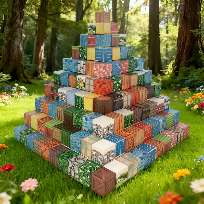 Magnetic Building Blocks Magnet Set Education Toys STEM Montessori Stacking Cube Construction Christmas Gift For Kid Boy