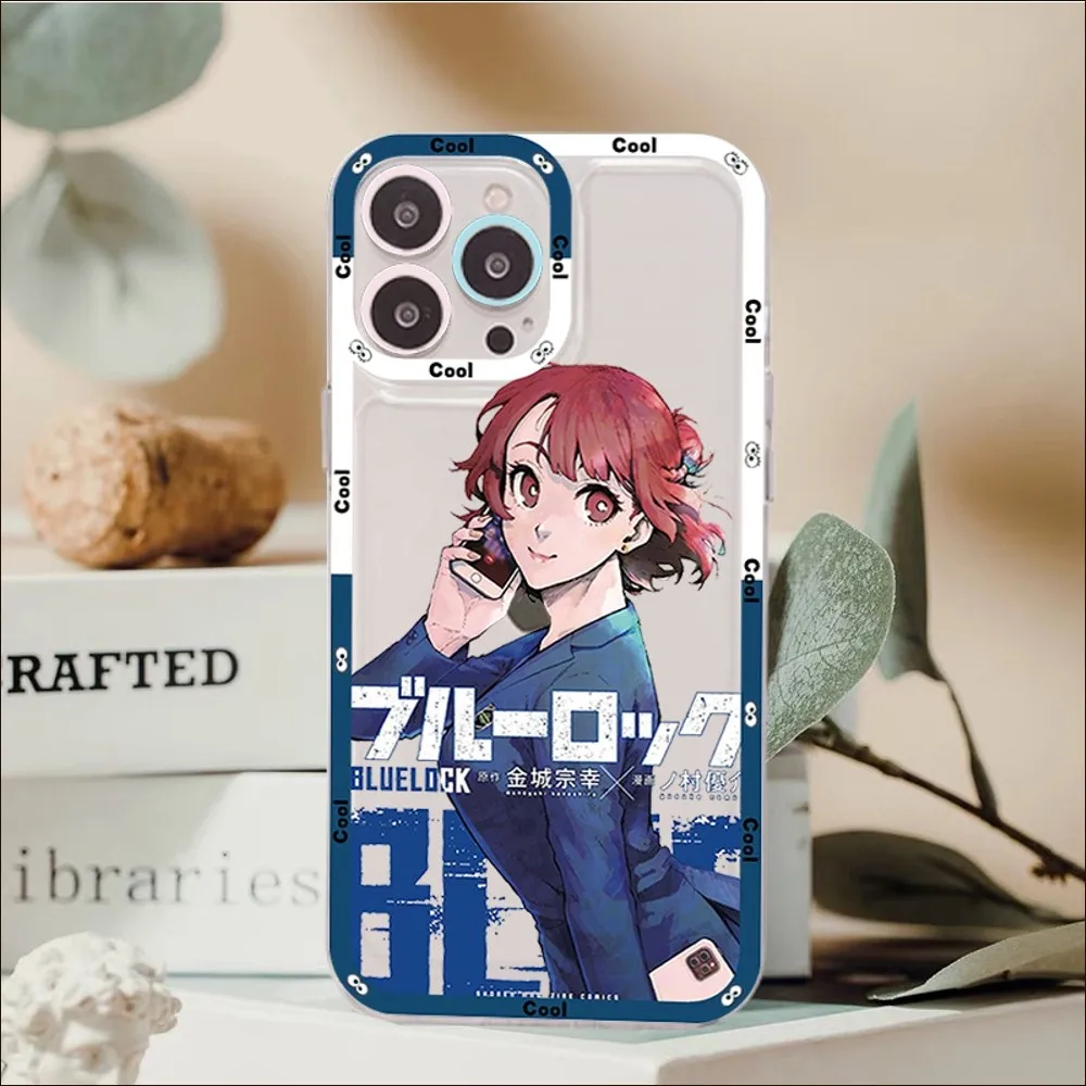 Blue Lock Anime Phone Case For iPhone 14 13 12 11 Pro Max Mini X Xs XR 6 7 8 Plus SE 2020 Transparent Case