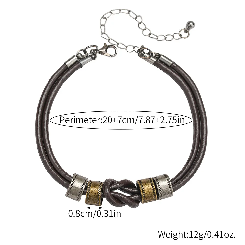 Vintage Ring Anhänger Halskette Hip Hop PU-Lederseil Herren Choker Halskette Mode Schmuck Accessoires – Detail 5