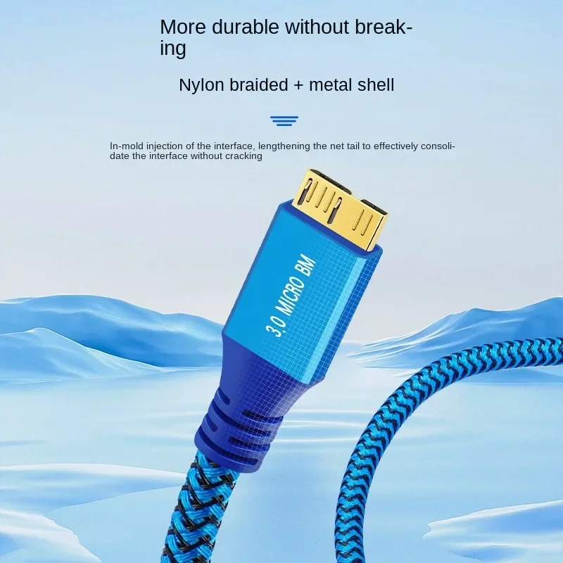 Micro B Cable USB 3.0 3A Fast Charging 5Gbps Data Cables External HDD Cable USB Cord for Samsung Hard Disk SSD Sata Cable