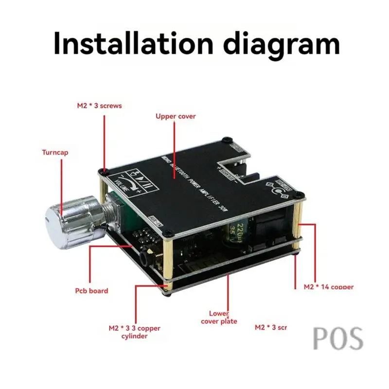 

ZK-301B Bluetooth Amplifier Board Single Sound 30W Bluetooth Audio Power Amplifier Module Home Video Accessories-POS