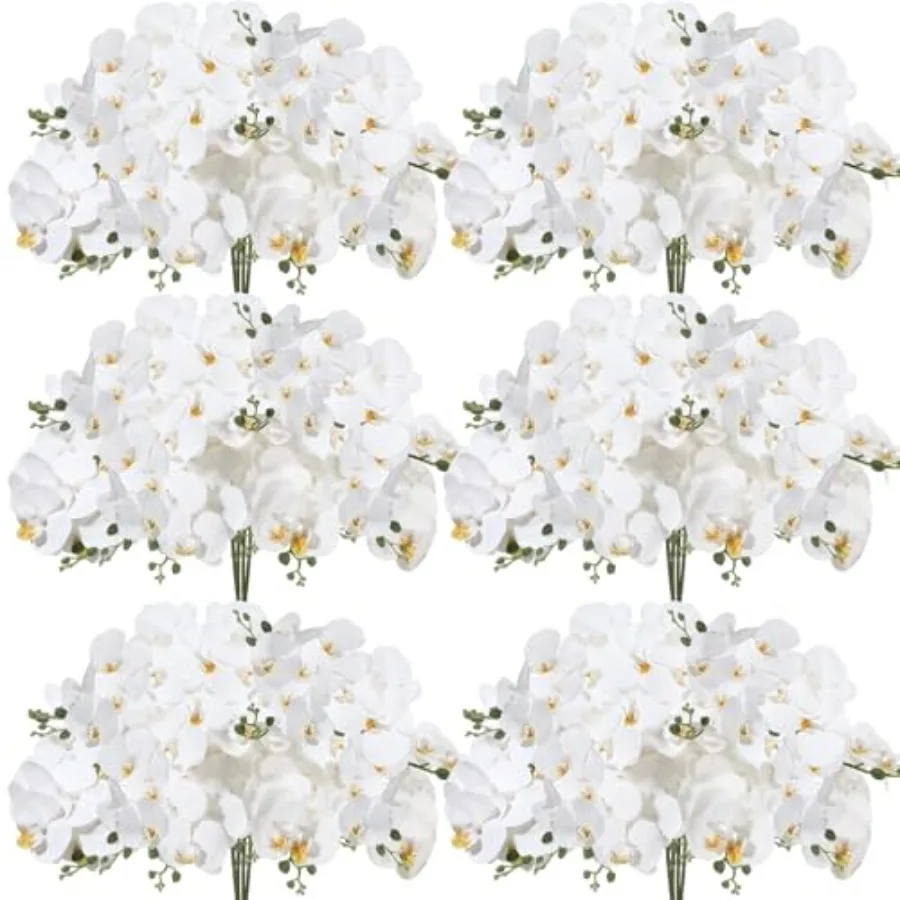 

Искусственные цветы фаленопсис, 32 дюйма, белые, 7 бутонов, натуральные крупные цветущие орхидеи, 32 шт.