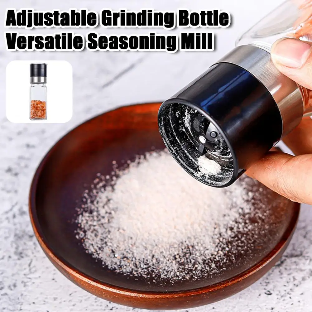 Adjustable Grinding Bottle Adjustable Spice Jars Set with Fine Grinding Mill Seasoning Bottles for Home Kitchen Empty Containers