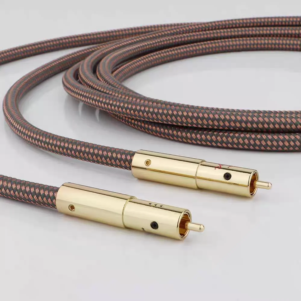 1pair Accuphase Original 40th Anniversary Edition hifi RCA Audio Cable CD amp wire Gold-plated anti-oxidation non-magnetic plug