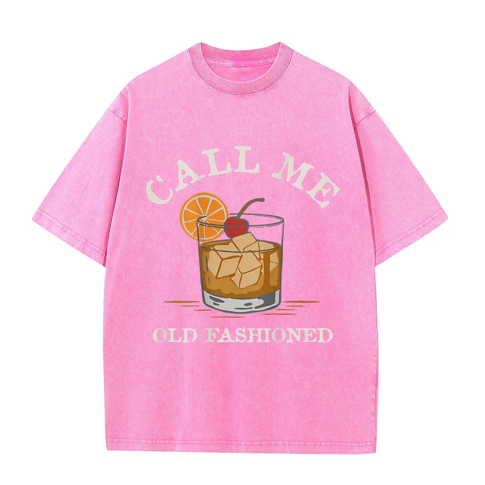 Call Me Old-Fashioned Cocktail Recipe Drinking Lover Vintage T-Shirt Одежда Korean Reviews Many Men's Clothes T-Shirts For Men
