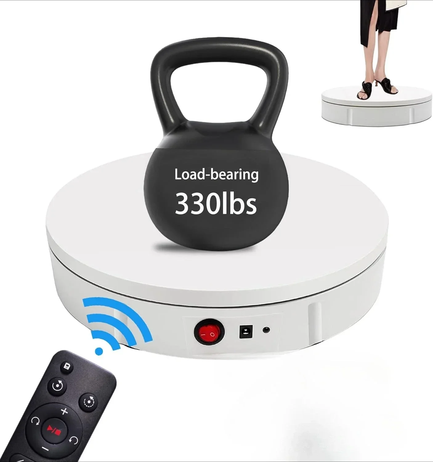 Motorized Rotating Display Stand, 360 Degree Electric Rotating Turntable for Photography Products Display，Remote Control