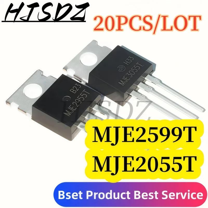 NPN/PNP Transistors 【20-100PCS/LOT】 MJE3055T MJE2955T TO-220AB (100V/15A) - For Industrial Motor Control