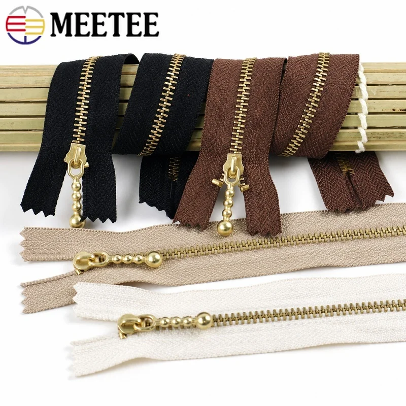 5/10Pcs Meetee 3# Metal Zippers 12-40cm Close-end Zip Closure for Purse Shoes Bags Zipper Repair Kit Sewing Accessories