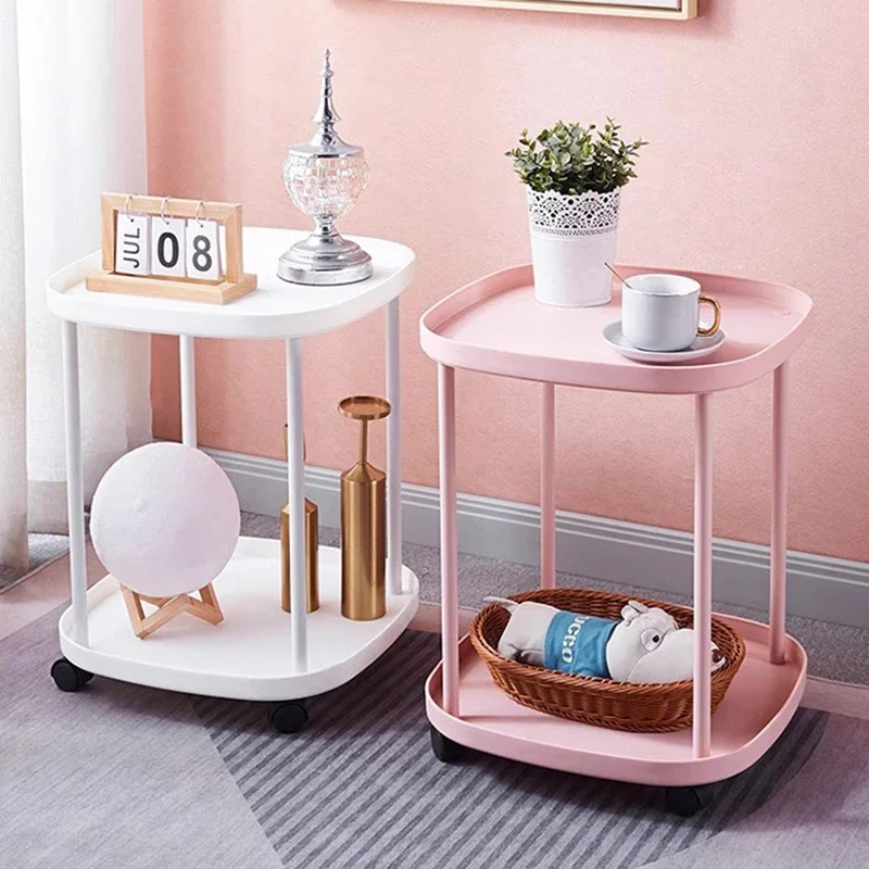 Princess Aesthetic Nightstands Nordic Makeup Minimalist White Bedside Table Nail Wheels Simple Mesitas De Noche Trendy Furniture