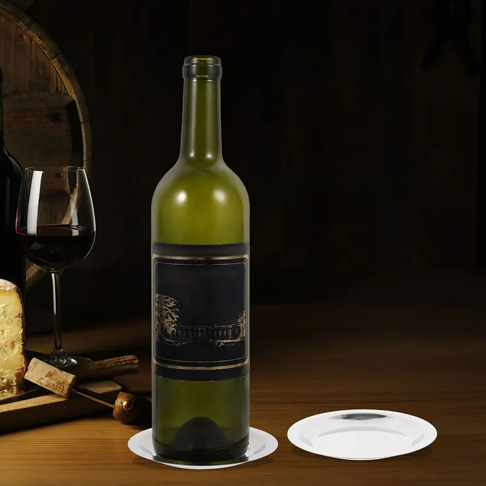 

3Pcs Stainless Steel Wine Bottle Coaster Metal Heat Resistant Pad Non Slip Reusable Dining Table Wine Cup Mat Tea Cup Coaster