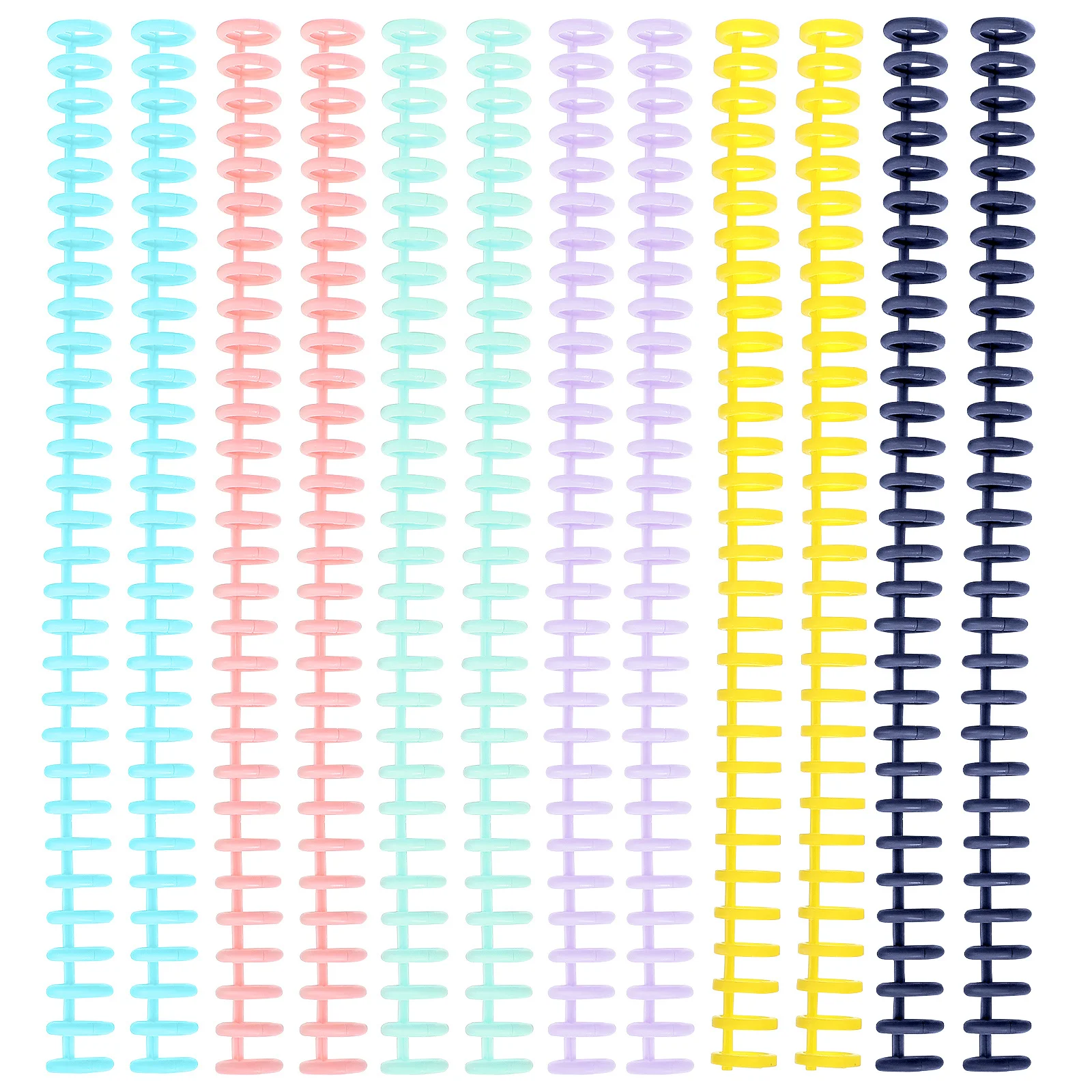 12pcs Plastic Binding Spines 30 Rings Adjustable Length Binder Mechanism For Diy Notebooks Photo Albums Loose Leaf