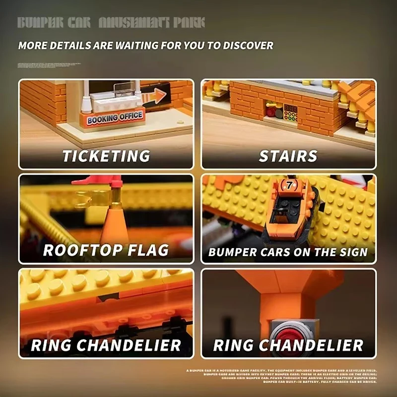 

Desk Orn Creative Expert JD037 Amusement Park Bumper Car Building Block City Street View Assembly Brick DIY Toy Chrisma Gift Kid