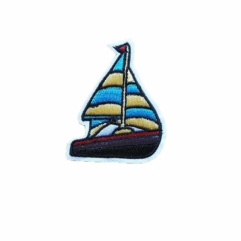 50pcs/Lot Vintage Embroidery Patch Cute Boat Sailboat Navigation Shirt Bag Clothing Decoration Accessory Craft Diy Badge