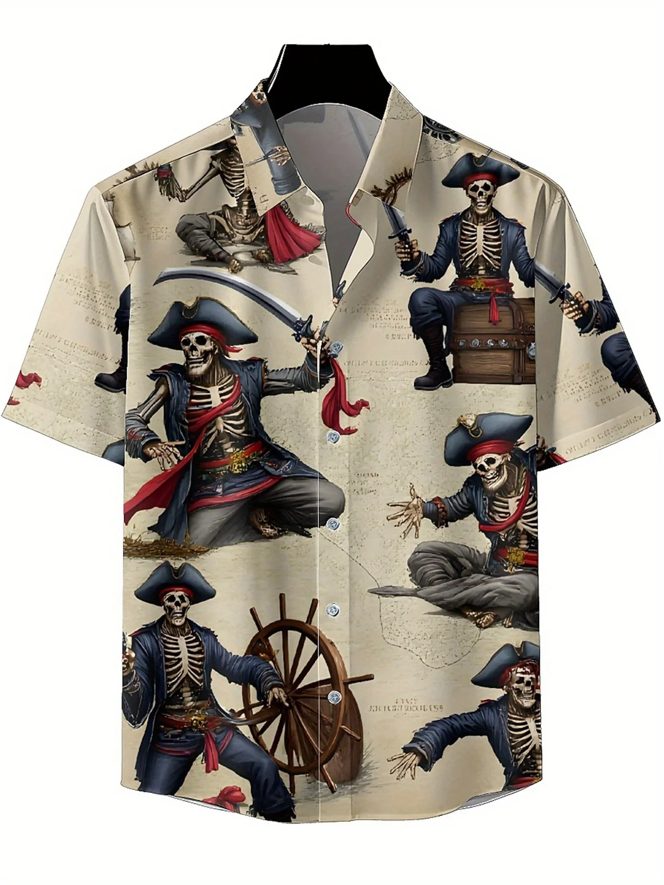 قمصان هاواي مقاس كبير للرجال نمط مغامرة القراصنة، قمصان ألوها للجنسين، قمصان صيفية جديدة، ملابس الشارع