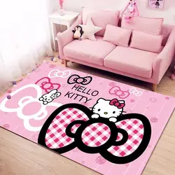 Sanurgente Cartoon HelloKitty Tapis en peluche, Lounge Lea, Cute Hello Kitty, Melody Kuromi, Chambre à coucher, oral et Lea Kitty Cat, Polymères de sol, Décor