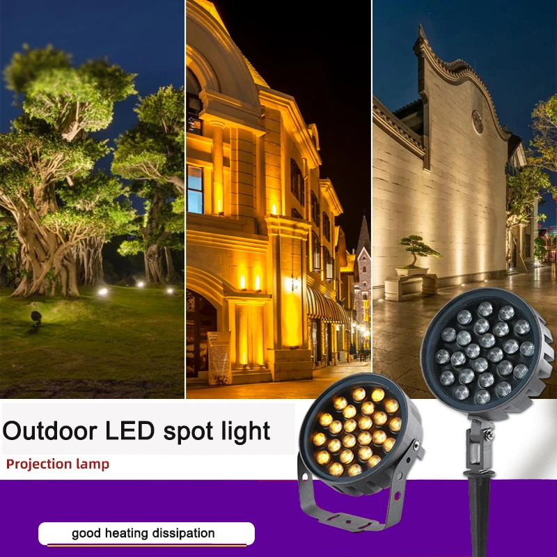 

MNWS COB Solar Flood light Outdoor Lamp Advertising Ground Plugged Light RGB landscape Outdoor Waterproof Projection Lamp DC24V