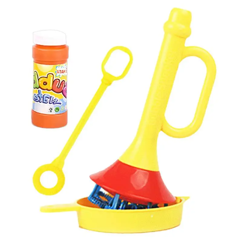 Bubble Blowers For Kids Horn Shape Manual Bubble Maker Toys Includes 1 Tray 50ML Solution Summer Outdoor Fun Toys Party Favor