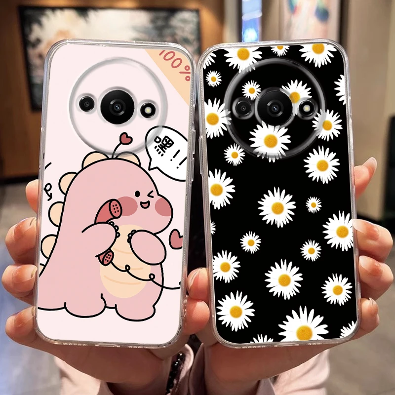 Para redmi a3 a3x 9 14c 4g nota 8 9 pro 9s 9 pro max 9 poco x3 nfc x3 pro m2 pro c61 5g flor estrela popular macio claro caso de telefone