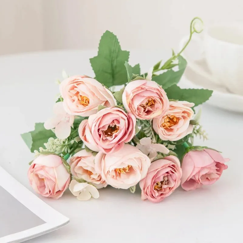 

1pc Artificial Flowers Roses Bouquet Home Wedding bridal bouquet Party Christmas Decoration Wreaths diy Scrapbooking Hot sales