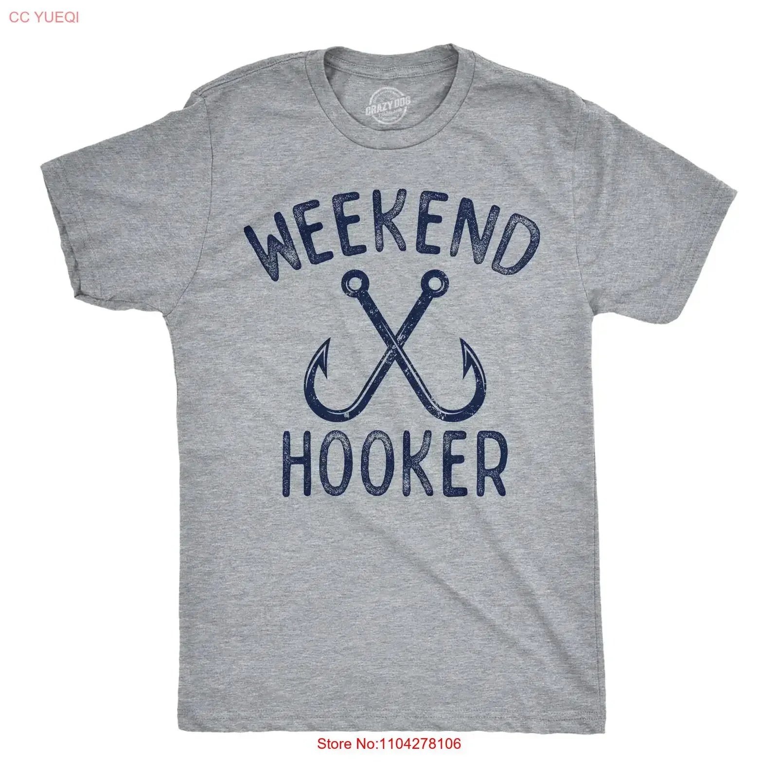 Mens Funny T Shirt Weekend Hooker Sarcastic Fishing Novelty For Men vintage Washed Versatile Top For Everyday Wear graphic