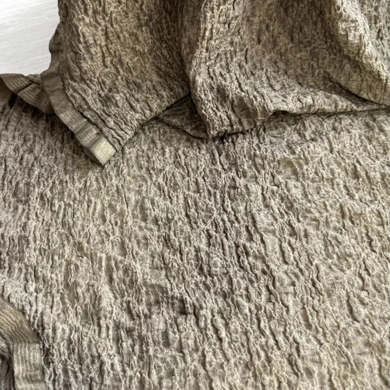 

Dyed Pleated Knitted Fabric Vintage Vintage Outerwear Clothing Designer Fabrics for Diy Sewing Cloth Cotton Material