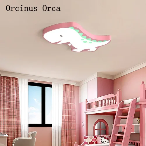 Cartoon Creative Dinosaur ceiling lamp Boys Girls Bedroom Children's Room light Modern Simple LED Color Dragon ceiling lamp